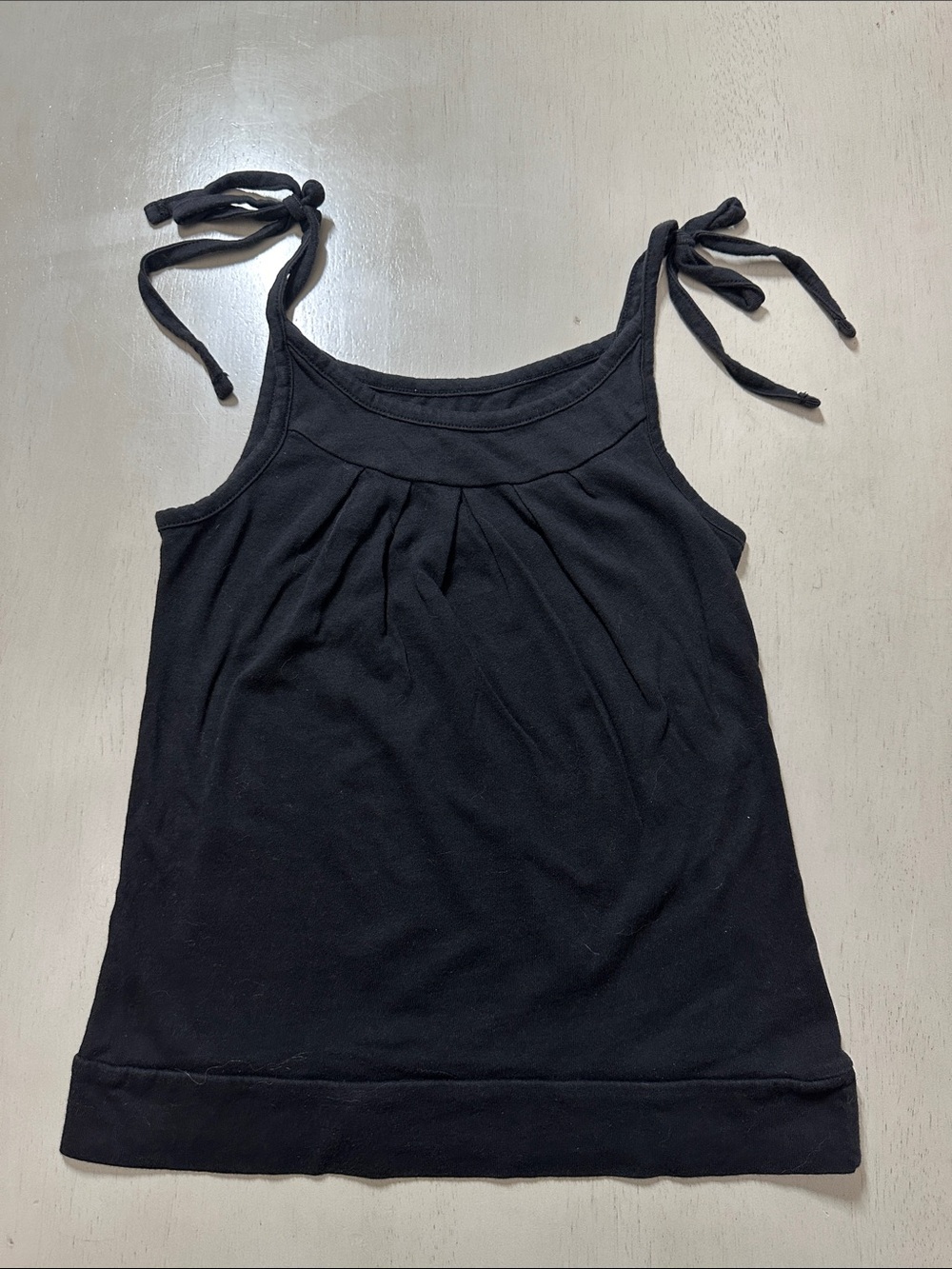 Old Navy Girls Black Tie Strap Tank Top Cami - Child Small 6-7 - Great Cond